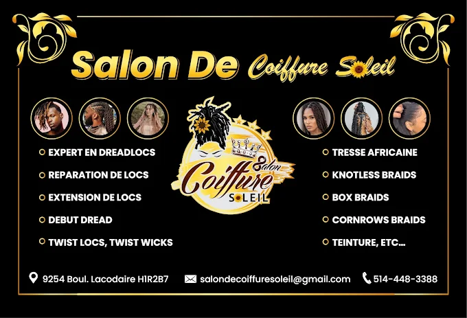 Salon de Coiffure Soleil — carte d'affaires
